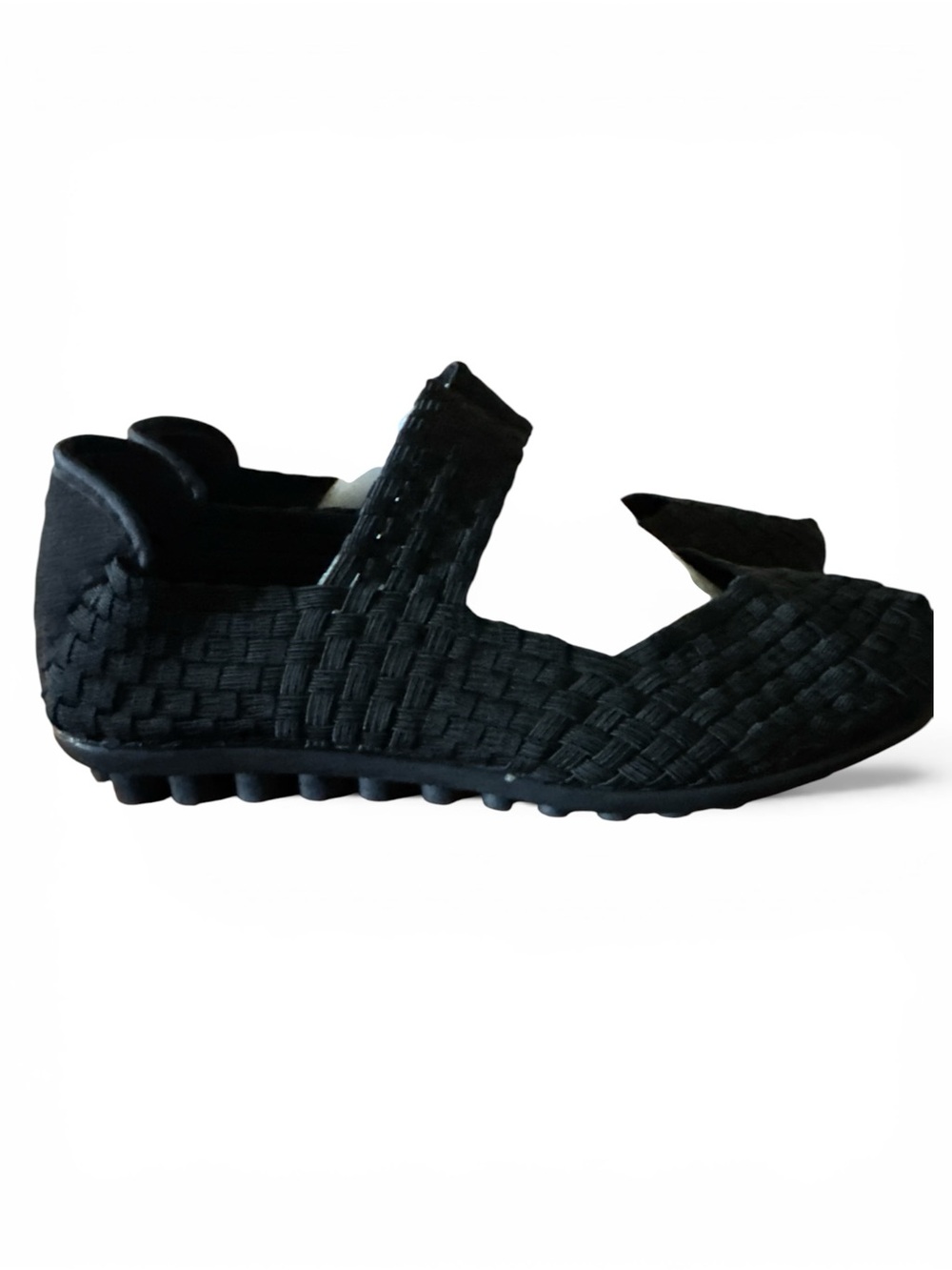 NWOT Bernie Mev W EU 38 Black Woven Mary Jane Flats - Comfortable Slip-On